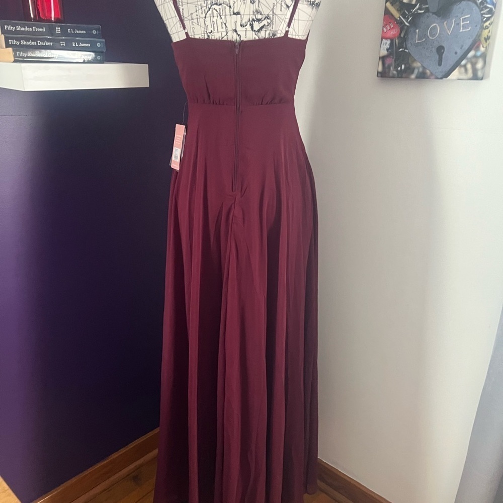 Birdy Grey Wine Colored Kaia Bridesmaid Prom Gown NWT - Picture 7 of 9
